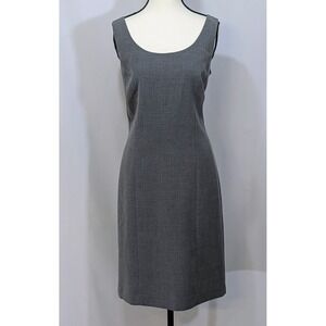 Tahari Arthur S Levine Gray Sheath Dress Sleeveless Career Office Size 10